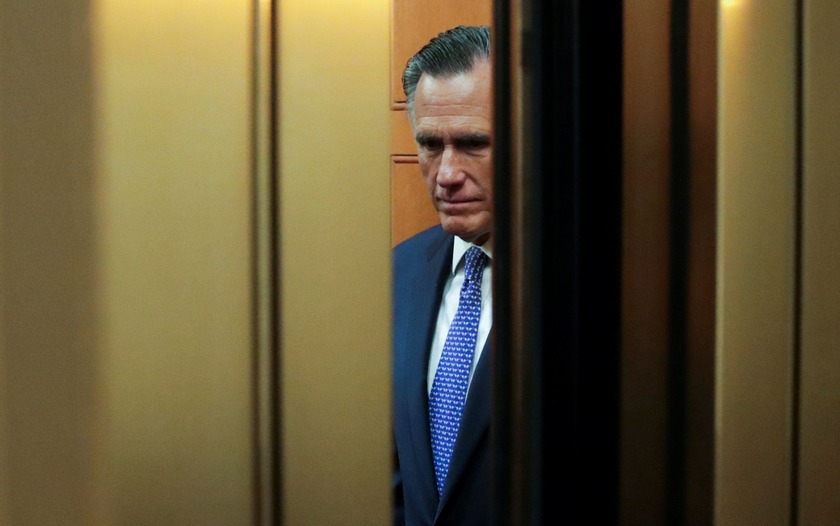 Portrait du sénateur républicain des Etats-Unis : Mitt Romney.