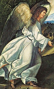 Détail du tableau Agar et L'Ange de Girolamo da Trèviso
