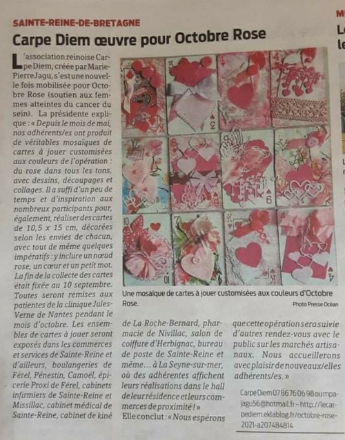 Carpe Diem dans la presse locale pour Octobre rose