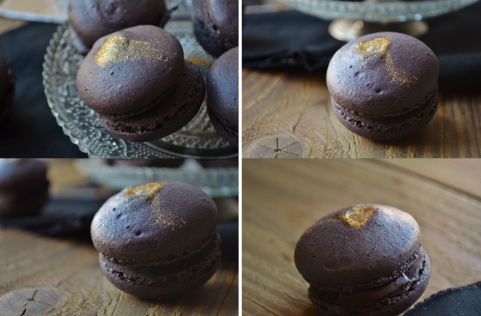 Macarons black and gold