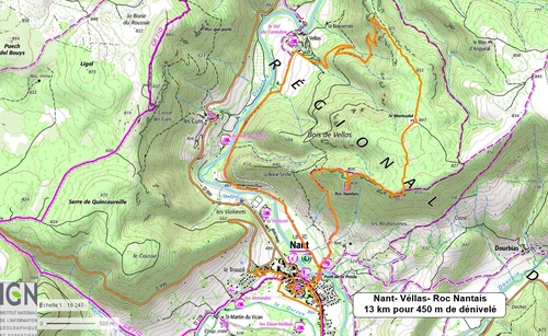 De Nant à Vellas par le Roc Nantais