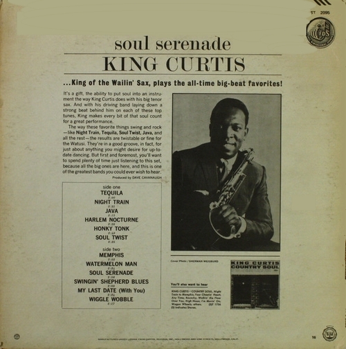 King Curtis : Album " Soul Serenade " Capitol Records ST-2095 [ US ]