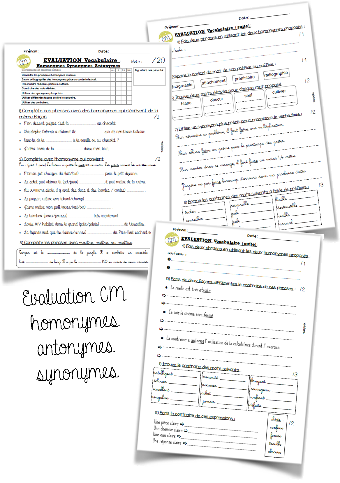 Synonyme Et Antonyme Exercice Pdf Les antonymes - Validées