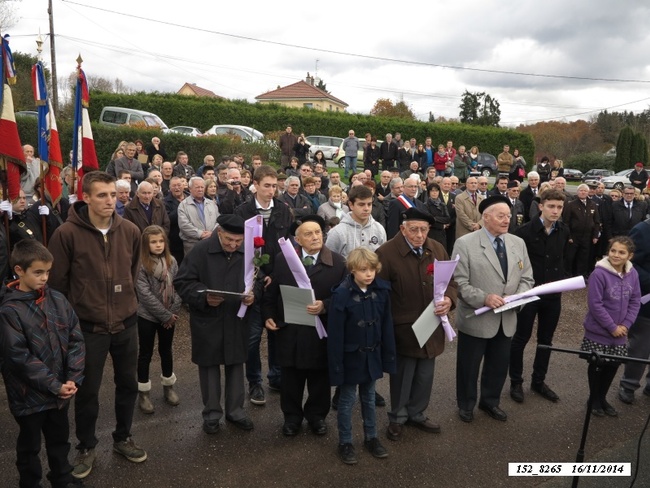 * Cérémonie du 77ème anniversaire de la Libération, le 14 nov. 2021, à la Stèle du 4ème Choc de Cluny, à Frahier - Les Barres.