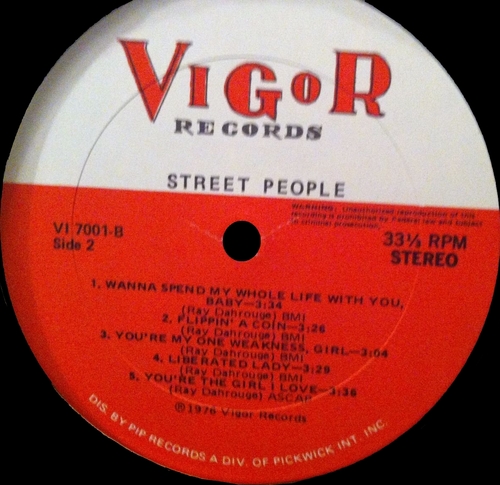 Street People : Album " Street People " Vigor Records VI-7001 [ US ]
