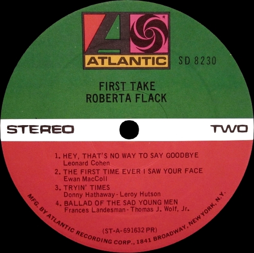 Roberta Flack : Album " First Take " Atlantic Records SD 8230 [ US ] 1969