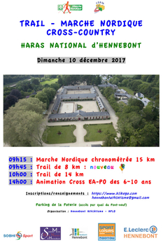 Trails et Marche Nordique du Haras National d'Hennebont - Dimanche 10 décembre 2017