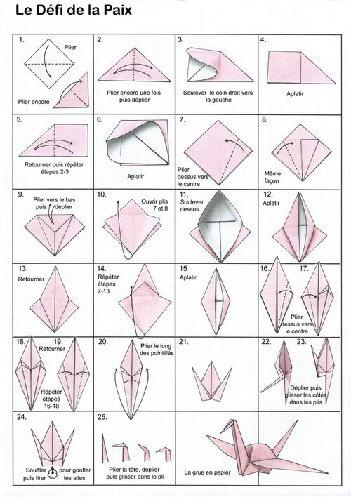 Le défi de la paix : La grue en origami