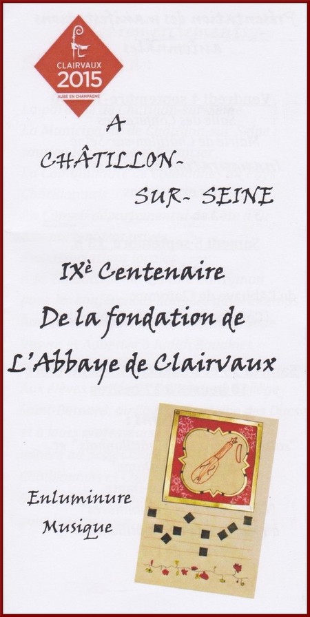 La présentation des différentes manifestations relatives au 900ème anniversaire de la fondation de l'abbaye de Clairvaux par saint Bernard