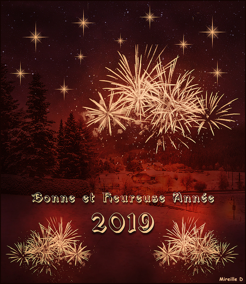 Bonne et Heureuse Année 2019 (Carte et Papier Outlook)