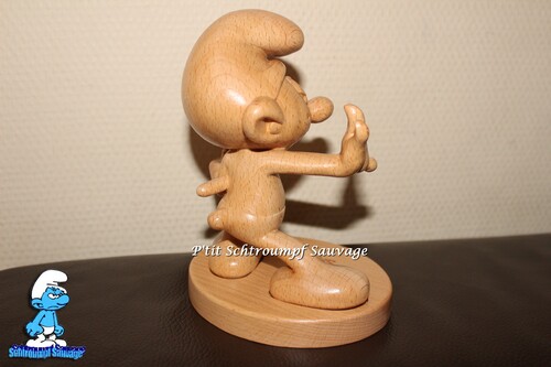 Figurine en bois Schtroumpf Kung Fu