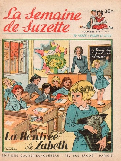 La rentrée de Zabeth (La Semaine de Suzette. 7 octobre 1954, n° 45).