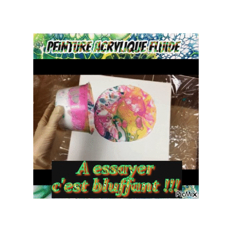 Dessin et peinture - vidéo 3730 : Comment réaliser une peinture abstraite aux ballons, avec le "pouring méthode" ? - peinture acrylique fluide. 