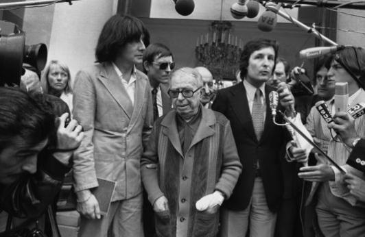 André Glucksmann et Jean-Paul Sartre, à l'Elysée, en 1979.