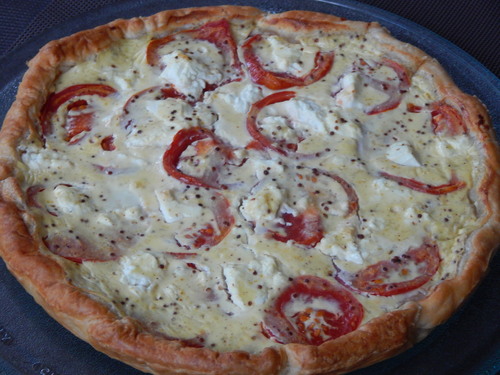 Quiche à la tomate, Carré Frais et thon à la moutarde