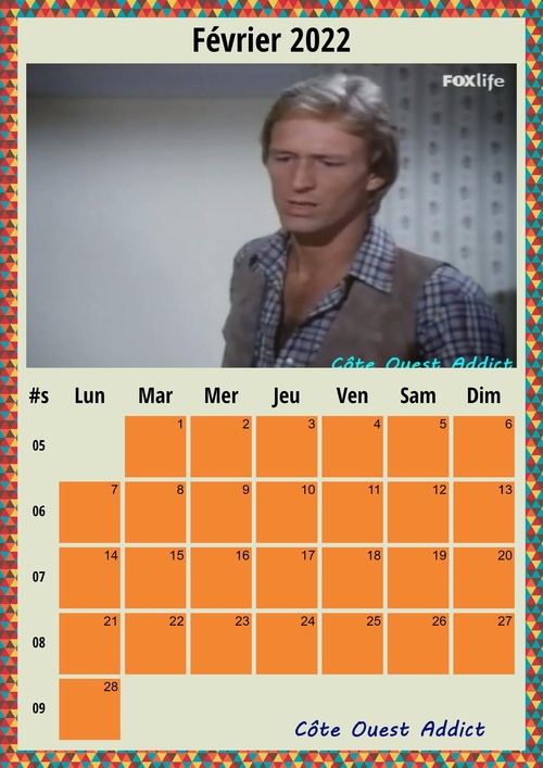 Calendriers en français avec les personnages.