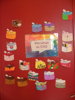 Décoration de porte de rentrée