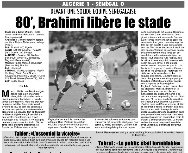 Mardi 13.10.2015 Amical EN-Sénégal 1-0