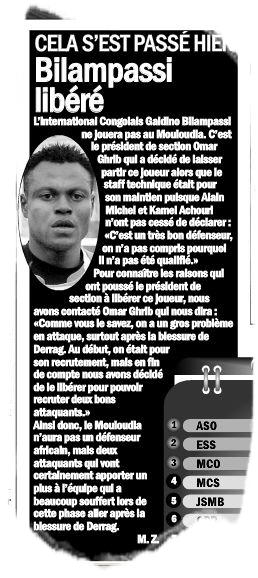 M'BILLAMPASSI Galdino le congolais qui ne joua point