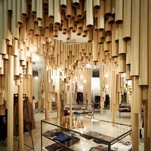 Suppose Design Office - Karis boutique - made of cardboard tubes in a Hiroshima shopping centre.