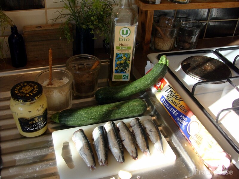 Tarte fine courgettes et sardines fraiches