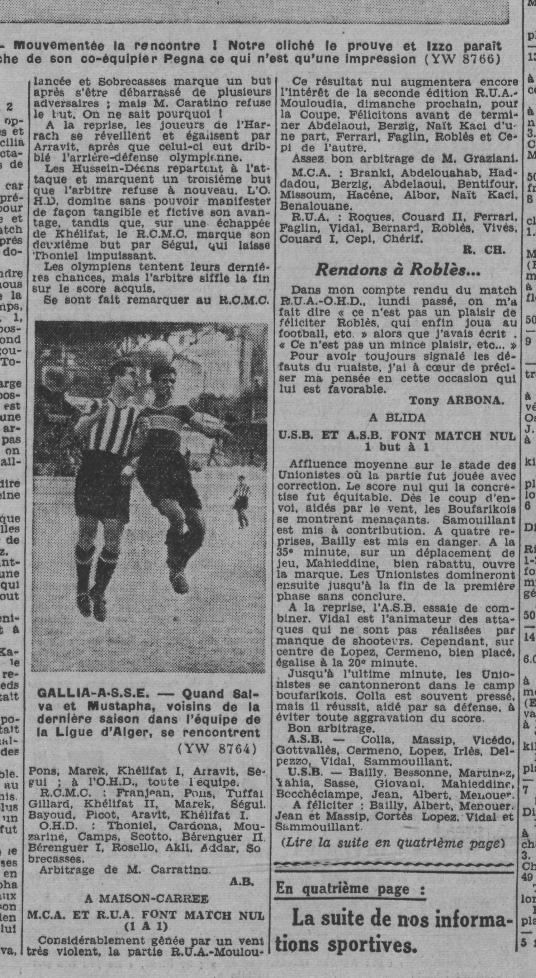 Dimanche 23.2.1941 RUA-MCA 1-1