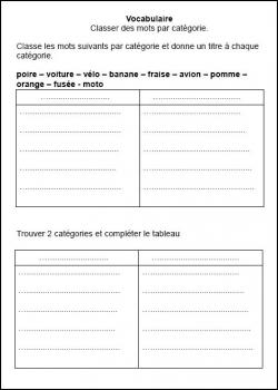 vocabulaire CE1, CE1,cycle 2