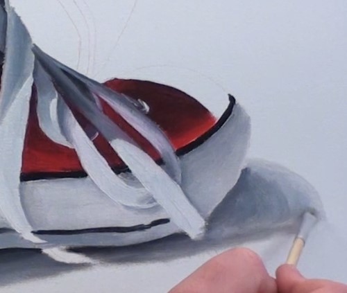 Dessin et peinture - vidéo 3911 : Comment peindre une chaussure de sport ? - huile, acrylique.