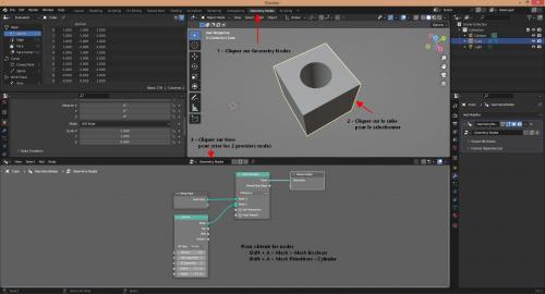 Geometry Node Editeur - Opération boléenne