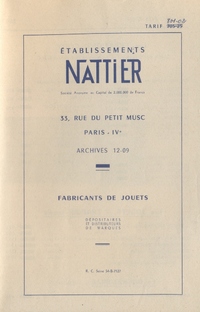 NATTIER - tarif 1956
