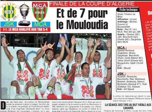 jeudi 01.05.2014 à Blida Finale MCA-JSK 1-1 (5-4 aux tir au but)