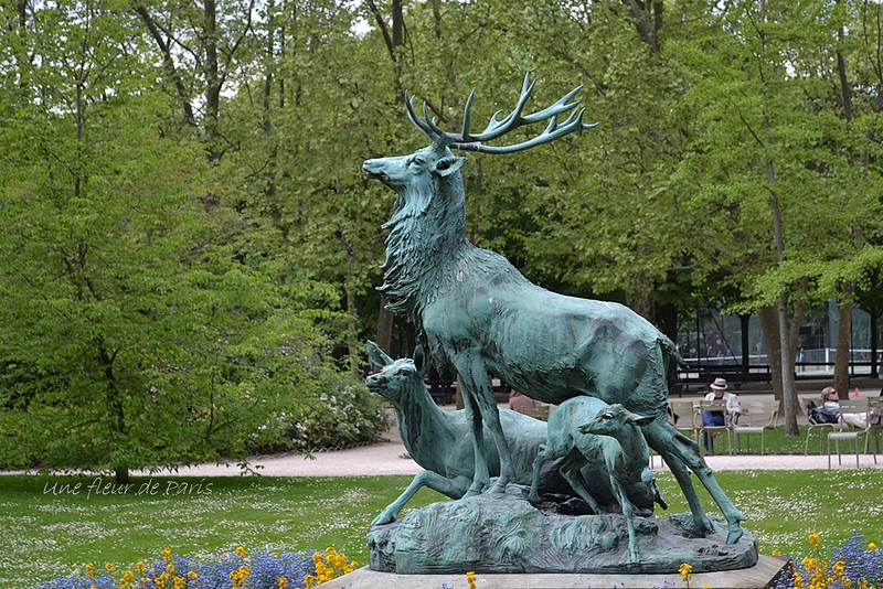 Jardin du Luxembourg : Harde de cerfs de Arthur-Jacques Leduc