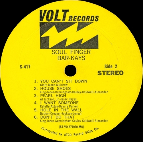 The Bar-Kays : Album " Soul Finger " Volt Records VOLT S-417 [ US ]