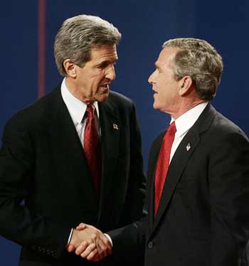 Bush et Kerry Election 2004