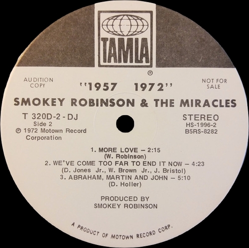 Smokey Robinson & The Miracles : Album " 1957 1972 " Tamla Records T-320R2 [ US ]