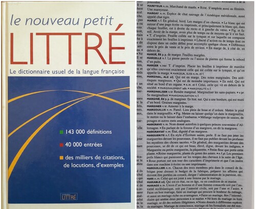 Marginal à travers le dictionnaire