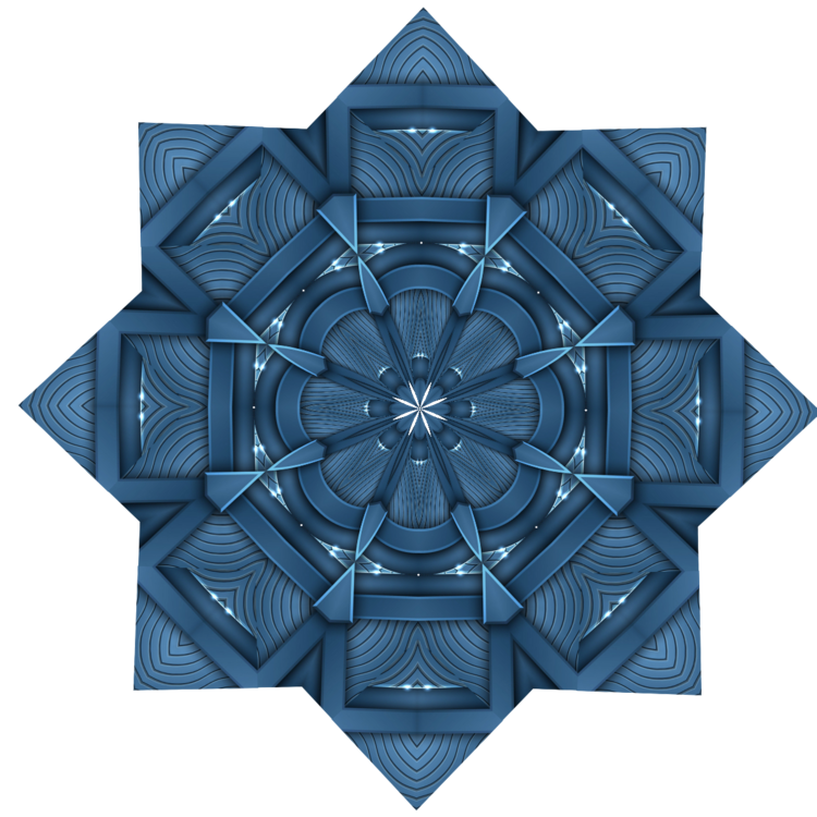 Mandalas fractale bleu avec fond ou en transparence