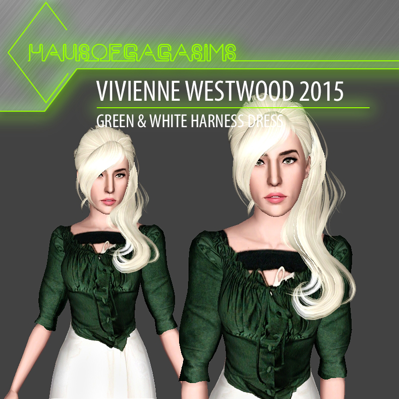 VIVIENNE WESTWOOD 2015 GREEN & WHITE HARNESS DRESS