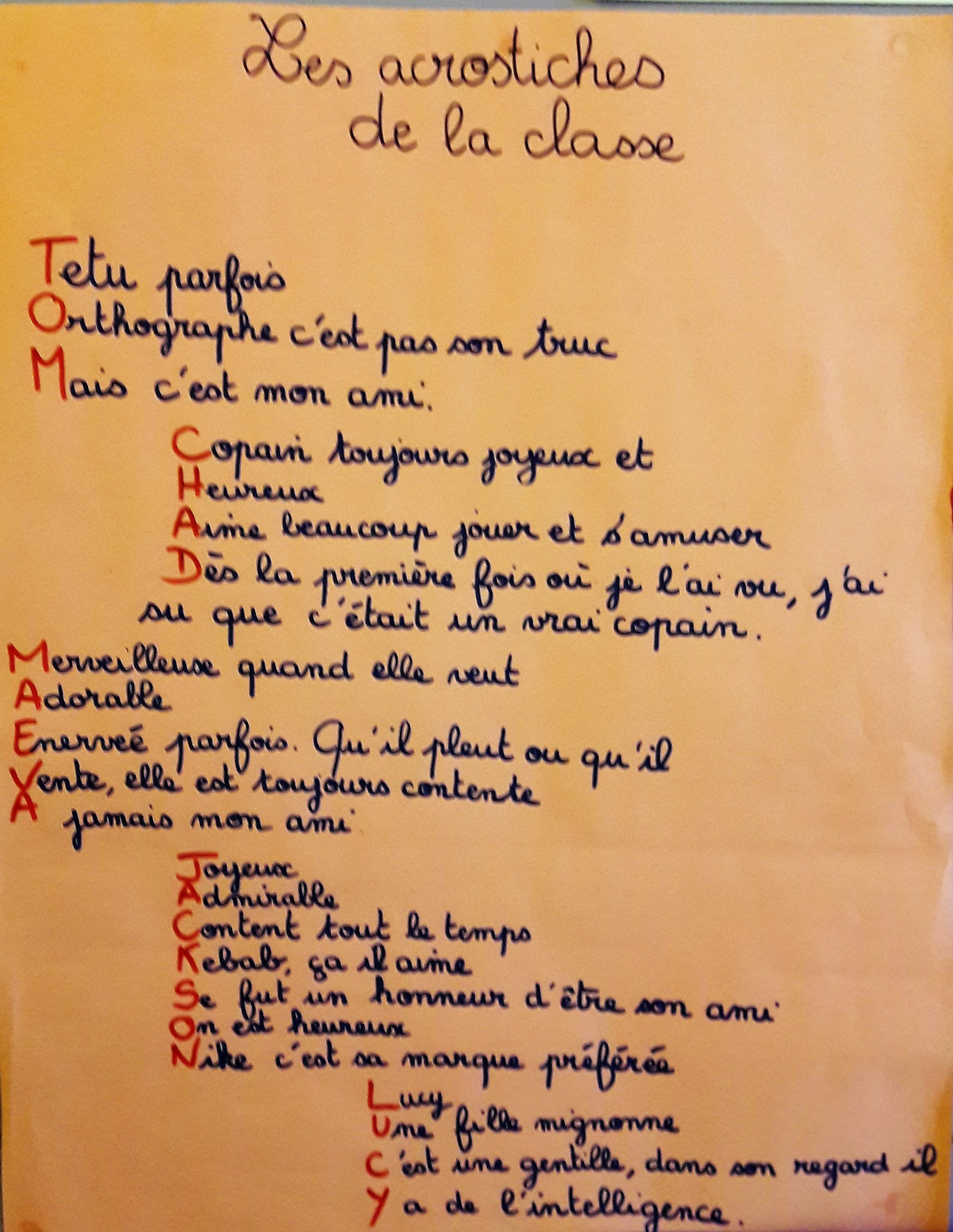 Acrostiche L Ecole Des Galopins