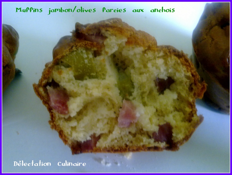 Ronde Interblog ; Muffins jambon/olives (farcies aux anchois)