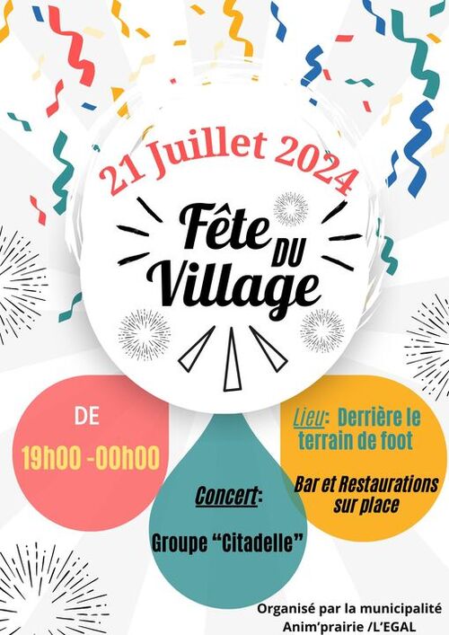 FÊTE DU VILLAGE A L'AIGUILLON SUR VIE LE 21 JUILLET 2024