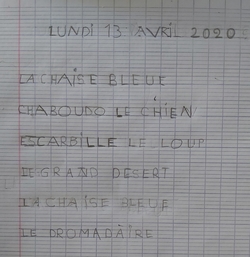 Ecriture à partir de l'album La chaise bleue