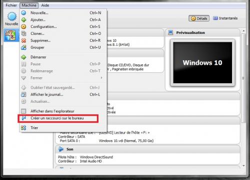 Installation de VirtualBox et W10 Technical Preview