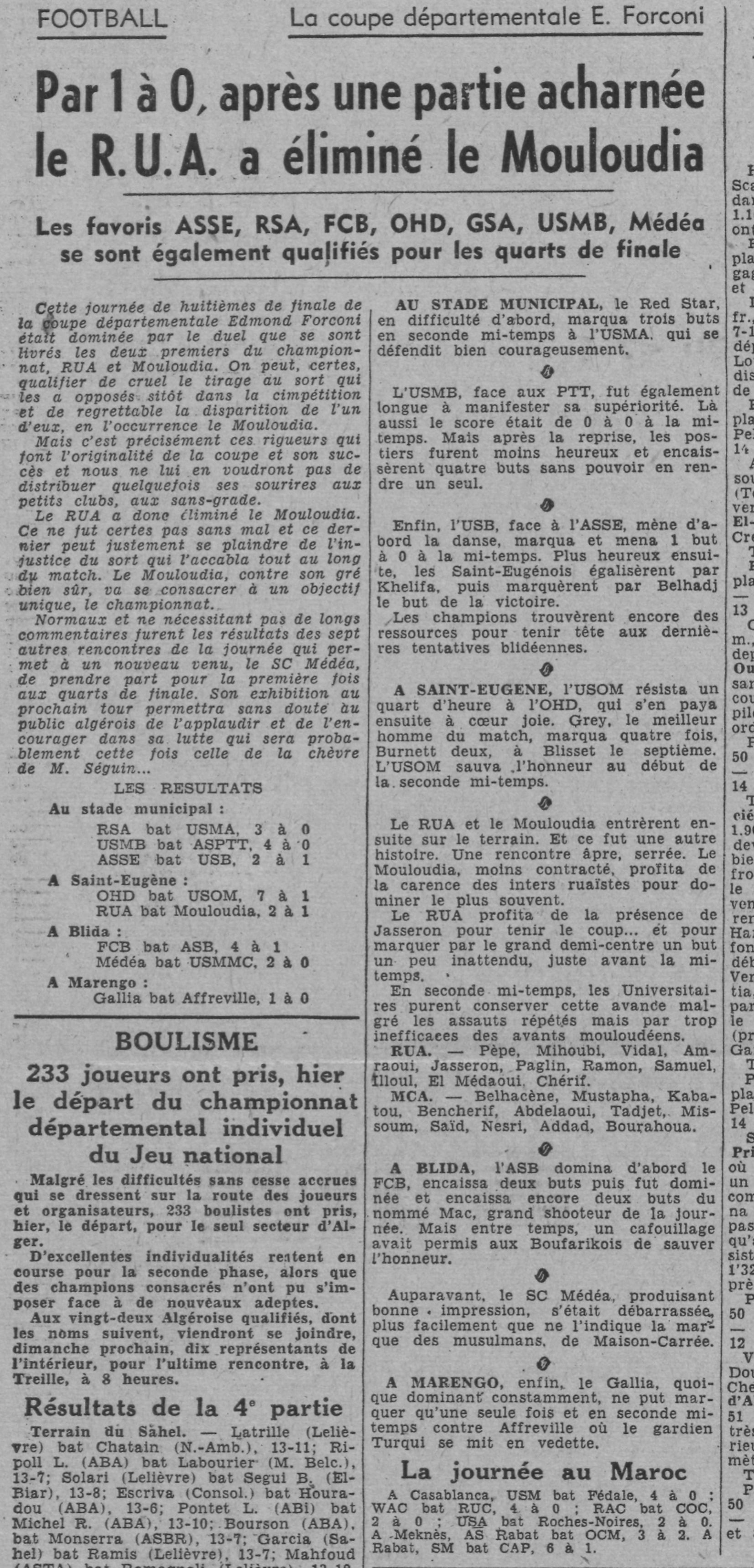 D 5.11.1944 St Eugéne Coupe Forconi MCA-RUA 0-1