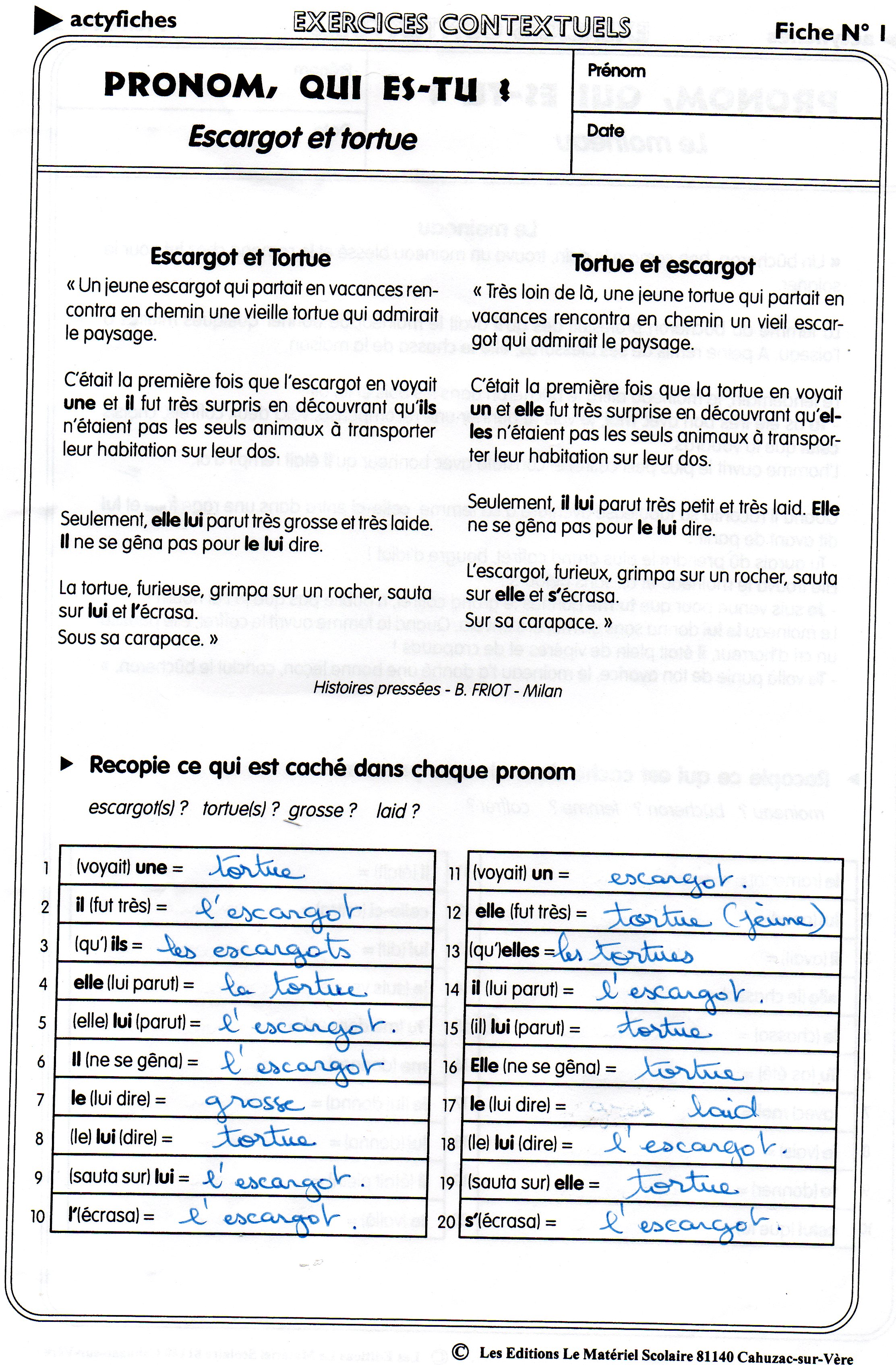 L adjectif Qualificatif épithète Et Attribut Exercices Corrigés Devoirs pour le 19 mai - École élémentaire du Chat Perché