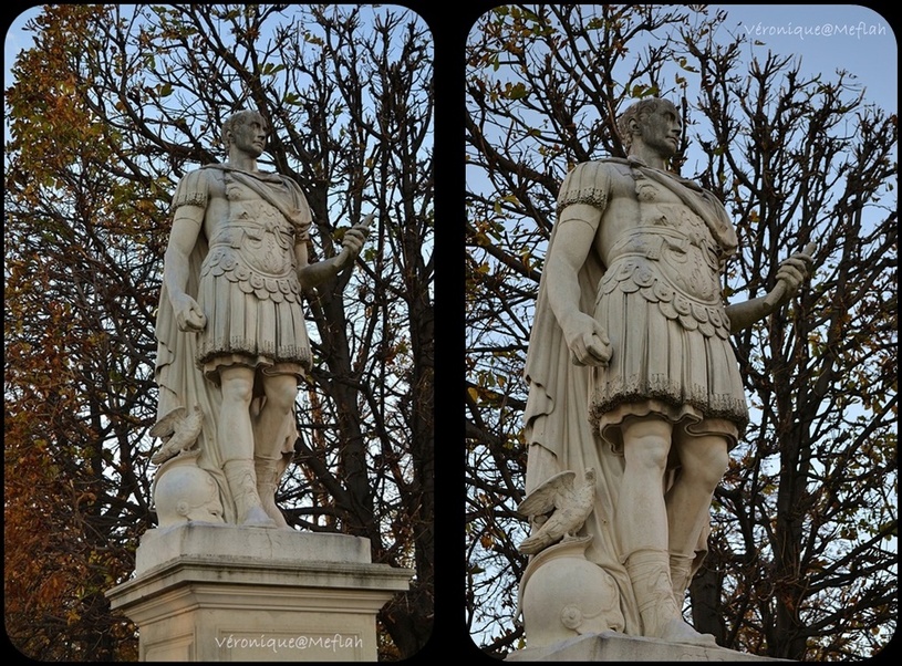 Jardin des Tuileries : Jules César de Ambrogio Parisi et de Nicolas Coustou