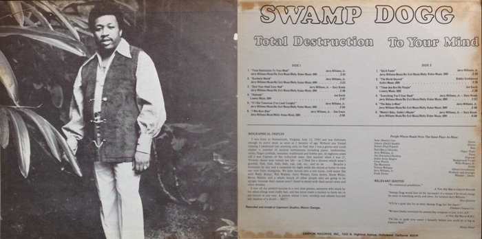 Swamp Dogg : Album " Total Destruction Of Your Mind " Canyon Records LP-7706 [ US ]