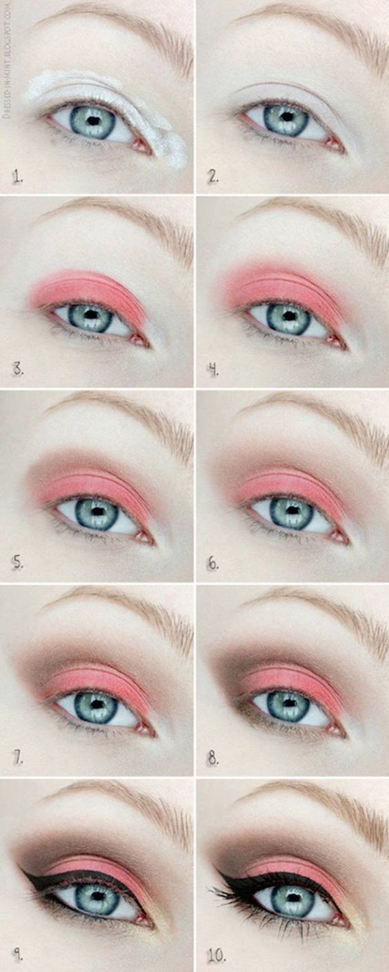 Coral Eyeshadow | Colorful Eyeshadow Tutorials | Makeup Tutorials: 