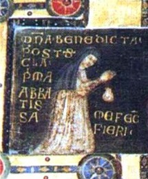  Sainte Bénédicte. Clarisse à Saint-Damien, succéda à sainte Claire († 1260)