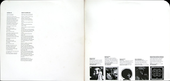 Roberta Flack & Donny Hathaway : Album " The Most Beautiful Songs Of Roberta Flack & Donny Hathaway " Atlantic Records ATL 60031-1 60031-2 [ GE ]